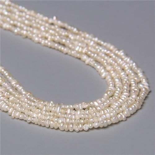 Natural Real Small White 2mm Freshwater Pearl Bead Quality Punch Loose Pearl Beads for Make Jewelry DIY Bracelet Necklace Lady