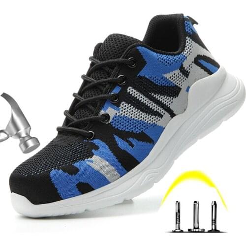 New Light & Comfortable Steel Toe Cap Work Shoes Men Breathable Puncture Proof Safety Shoes Drop Shipping