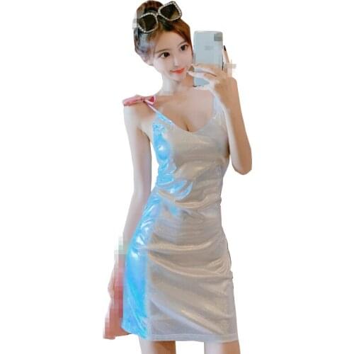 ZC2200 2020 New summer style women fashion slim sexy package hip shoulder-straps dress cheap wholesale