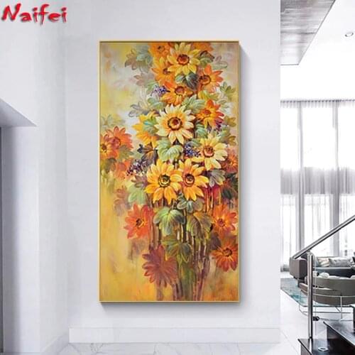 Full Square Diamond Painting Art Kits Sunflower Diamond Embroidery Cross Stitch Butterfly 5D DIY Mosaic Handmade Gift