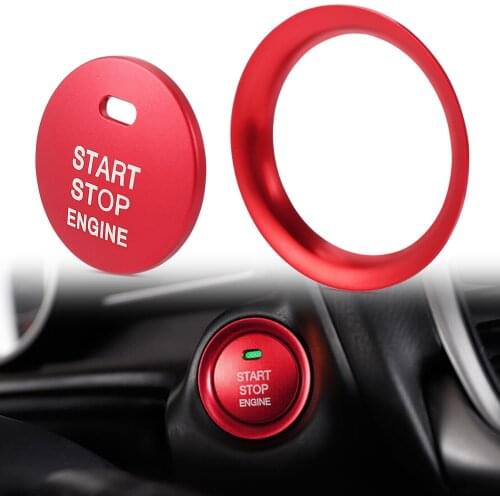 STOP Key Accessories Aluminum alloy Engine Start Button Cover Cap Trim For MAZDA 3 MAZDA 6 MAZDA 2 CX-5 CX-9 CX-3 MX-5