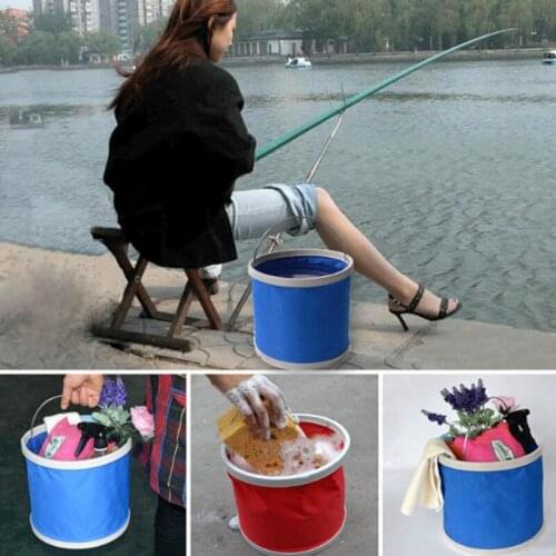 1pc11L Waterproof Folding Bucket, Convenient, Environmentally Friendly, Wearable, Fishing Supplies, Household Goods, Storage Bag