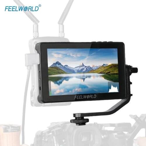 FEELWORLD F5 Pro Video Monitor Camera for DSLR 5.5 Inch Touchscreen IPS FHD 1920*1080 with External Power Kit Wireless LED Light