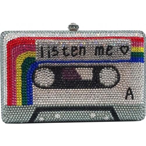 XIYUAN Luxury Crystal Studded Evening Bag Rhinestone Lady Clutch purse Banquet shoulder Bag Lovely Party Purse pochette wallet