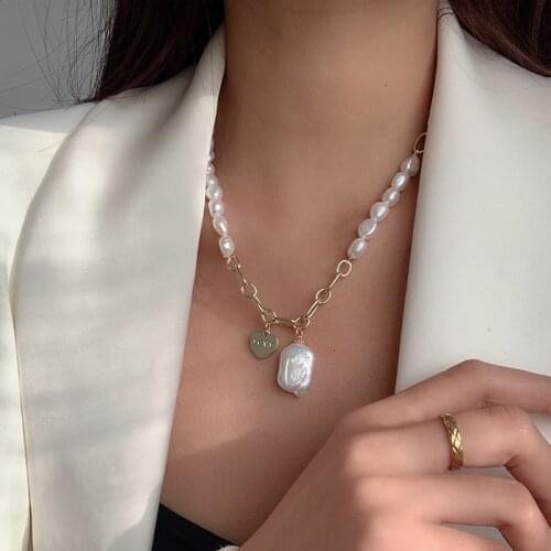 Huge Bud Baroque Pearl Necklace 14K Real Gold Plated Pearl Pendant Choker Collares Designer Jewelry Luxury Necklace for Women