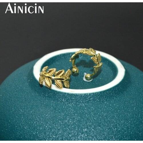 New Arrival Gold Color Plating Olive Branch Shape Leaves Ear Bones Clip Fashion Women No piercings Earrign Studs 10paris