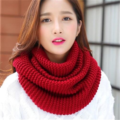 Winter new han edition scarves knitting wool collar woman with thick warm pure color 2 trap head scarf CN009