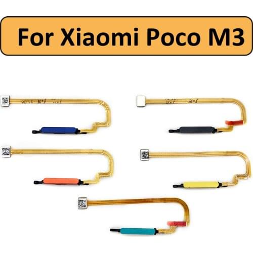 10Pcs/Lot Fingerprint Scanner For Xiaomi Poco M3 ID Home Button Fingerprint Menu Return Key Recognition Sensor Flex Cable