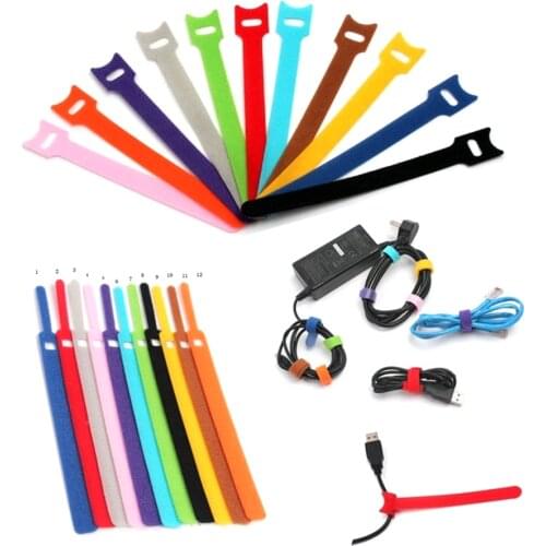 20pcs Adhesive Fastener Tape Sticks cable ties Hook and Loop Fasteners stick buckle belt bundle tie Back To Back magic Tape tie
