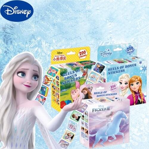 200pcs/set Disney Fashion Sticker Cartoon Scroll Stickers Anime Figure Princess Frozen Toy Story Mickey Mouse Label Stickers