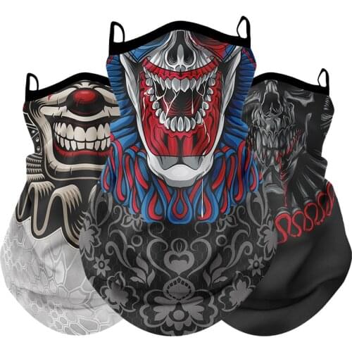 2020 3D Skull Bandana Scarf Hanging Ear Cover Scarf Breathable Windproof Multifunctional Outdoor Cycling Sports Headscarf Ring