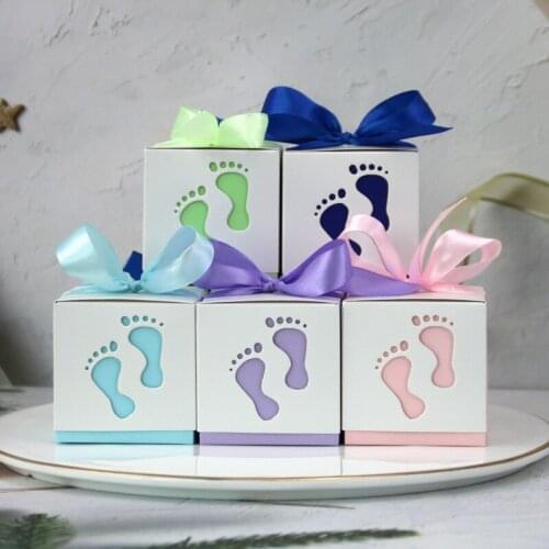 50PCS Baby Shower Candy Box Event Party Baptism Kid Favors Gift Box Sweet Birthday Candy Box