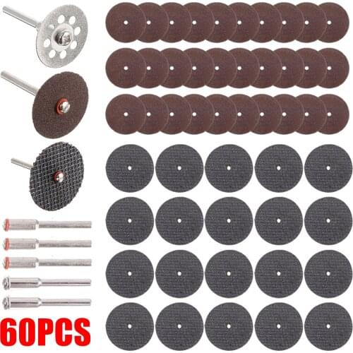 60Pcs Diamond Cutting Disc Abrasive Tools Grinder Rotary Tool Circular Saw Blade Woodworking Metal Mini Drill Rotary Accessory