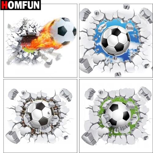 HOMFUN Diamond painting "Color football scenery" Full Square/Round Drill Wall Decor Inlaid Resin Embroidery Craft Cross stitch