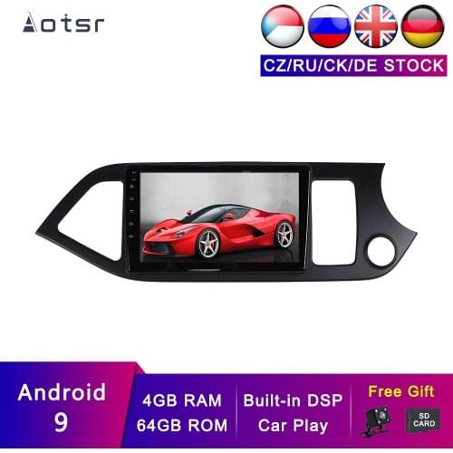 AOTSR Android 9 Multimedia Player For KIA Morning 2011-2016 Car Player Head Unit Car GPS Navigation with DSP and CarPlay 4G+64G