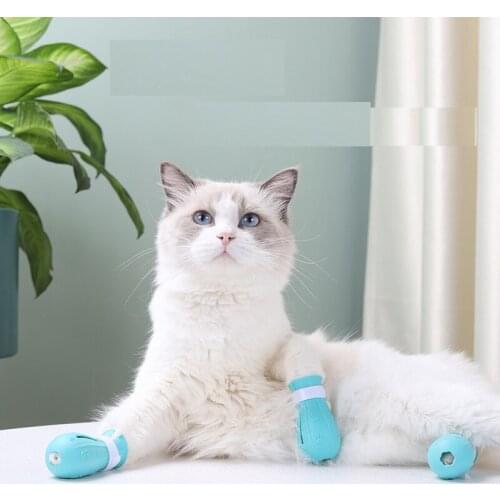 Anti-Scratch Cat Shoes Boots Claw Cover Cut Nails Bath Washing Foot Cover Pet Paw Protector Shoes Boots Adjustable