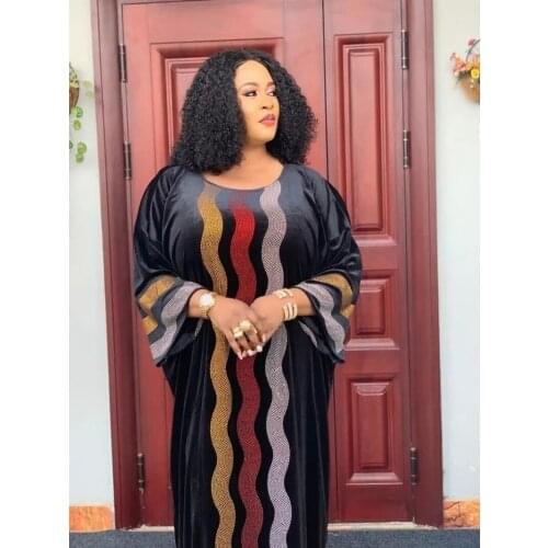 Length:138cm Bust:160cm new fashion print elastic sleeve loose style dashiki stripe long dresses for lady/women 3COLORS