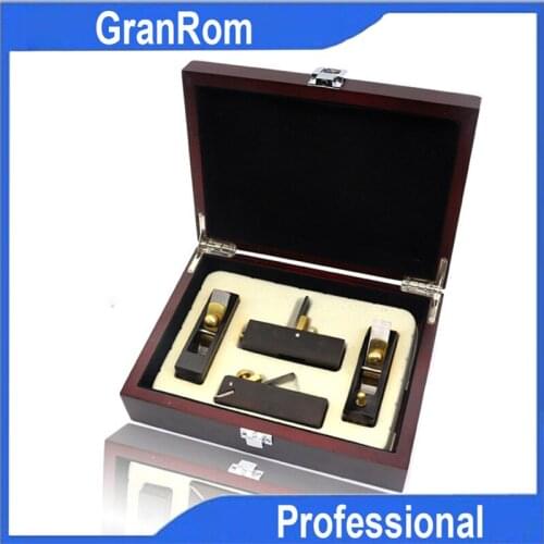 Ebony Smooth Plane 4pcs Set Scrape Flat Outer Arc Wire Drawing Planer Combination DIY Woodworking Planning Tools