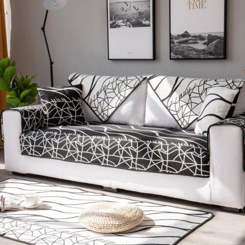 European Cotton Linen Thicken Sofa Cover Four Season Universal Jacquard Sofa Cover Anti-slip Couch Covers Furniture Dust Cover