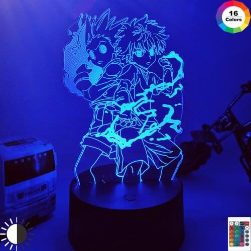 Gon and Killua Figure 3d Night Light Anime Hunter X Hunter Nightlight for Kid Bedroom Decor Lighting Child Gift HxH Lamp Bedside