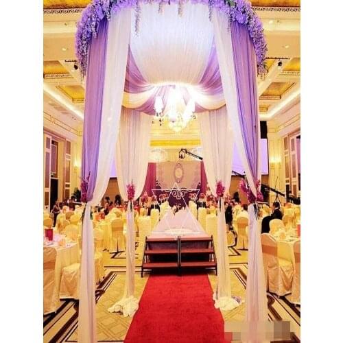 Custom Made 2m * 3m Sequins Beads celling Fabric Satin wedding Drape Curtain Dome Princess Queen Canopy Party Stage decoration