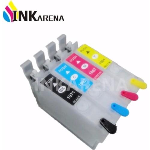 T1971 T1962 T1963 T1964 Refillable Cartridge With Reset Chip For Epson XP201 XP211 XP204 XP401 XP411 XP214 XP101 WF-2532 Printer