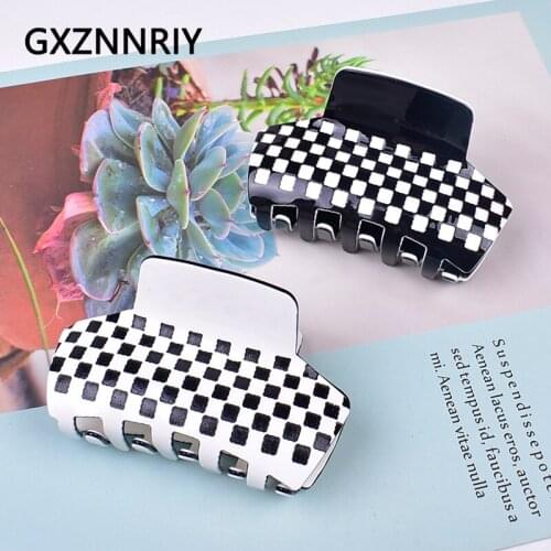 Fashion Hair Accessories for Women Black 8.5cm Arcylic Hair Claw Clips White Hairclip Ladies Headpiece Crab Clip Headwear Gifts