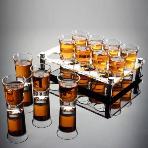 Liquor Spirits Shot Glass Set With Holder Shelf B52 Bomber Rainbow Cocktail Wine Glass Household Bar KTV Club Party Bullet Cup