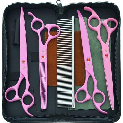 Purple Dragon 8.0" Dogs Scissors Japan Steel Pets Cutting Tijeras Thinning Shears Animals Grooming Scissors Dogs Trimmers B0055B