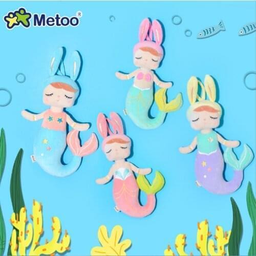 Wholesale 12pcs/lot New Metoo Plush Toys Angela Mermaid Dolls Dreaming Girl Plush Rabbit Stuffed Gift Toys for Kids Children