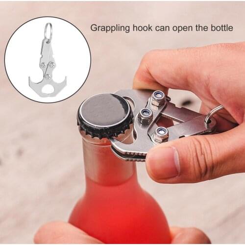Outdoor Multifunctional Small Grappling Hook Stainless Steel Climbing Claw for Mountaineering Multi-purpose corkscrew