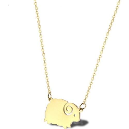 RIR Tiny Gold Jesus Sheep Pendant Necklace In Gold Delicate Christmas Animal Necklace Bridesmaid Gifts 2018