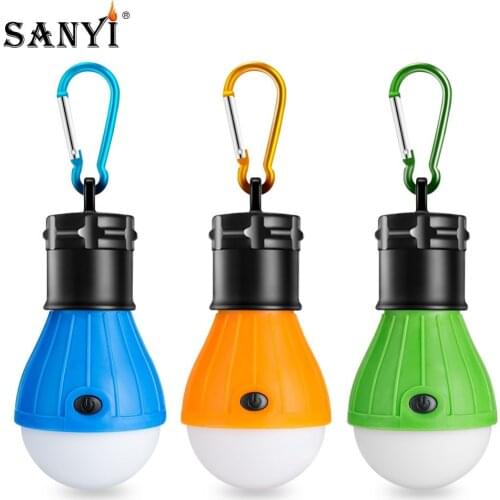 Portable Lantern Tent Light 3 LEDs Bulb Emergency Lamp Waterproof Hanging Hook Flashlight For Camping 3 Colors Use 3*AAA