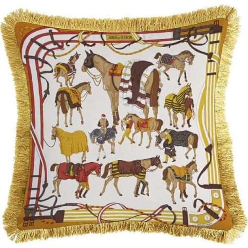 Luxurious Animal Decorative Cushion Cover Home Decoration *women Horse Home Sofa Throw Pillow Case Colorful Classical