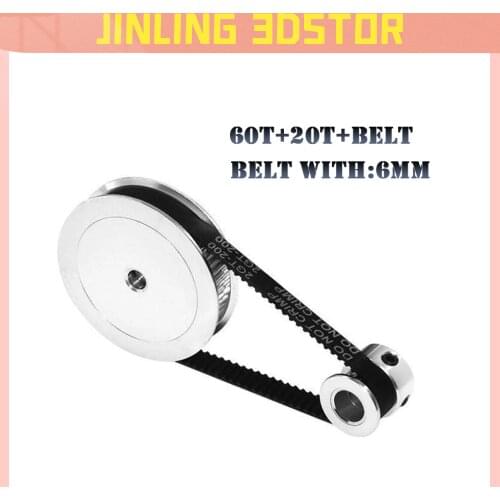 GT2 Timing Belt Pulley 60teeth 20teeth 5mm/8mm Reduction 3:1/1:3 belt width 6mm for 3D printer accessories