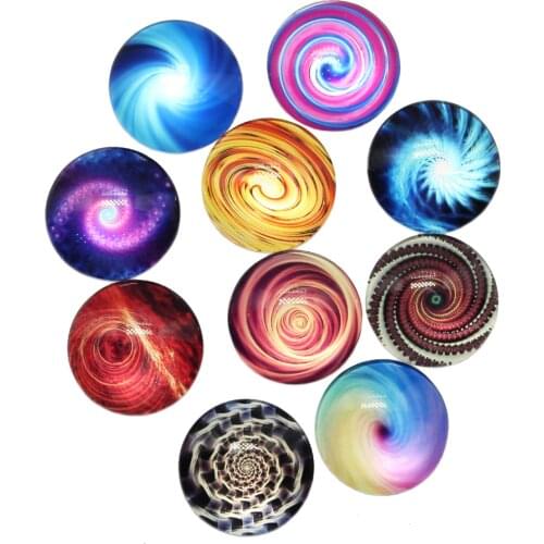 New Fashion 10pcs 25mm Mixed Solar System Galaxy Planet Handmade Cabochons Glass DIY Embellishment For Crafts Jewelry Making