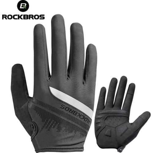 ROCKBROS Cycling Mens Gloves Spring Autumn Bike Cycling Gloves Sports Shockproof Breathable MTB Mountain Bike Gloves Motorcycle