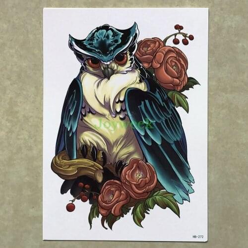 Waterproof Temporary Tattoo Sticker large owl tatto stickers flash tatoo fake tattoos for women men