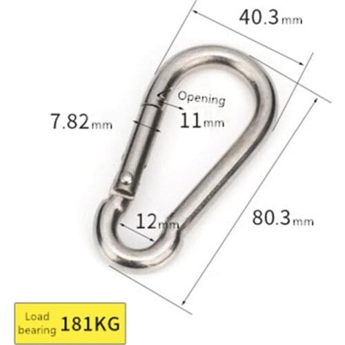 High Quality 304 Stainless Steel Mountaineering Buckle Climbing Carabiner Caribiner Clips Carbine Snap Hook Key-Lock