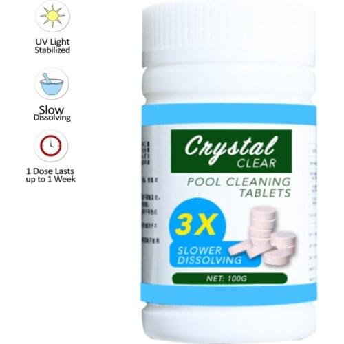 100 Pcs Pool Cleaning Tablet Safe Long Lasting for Swimming Pool jlrr