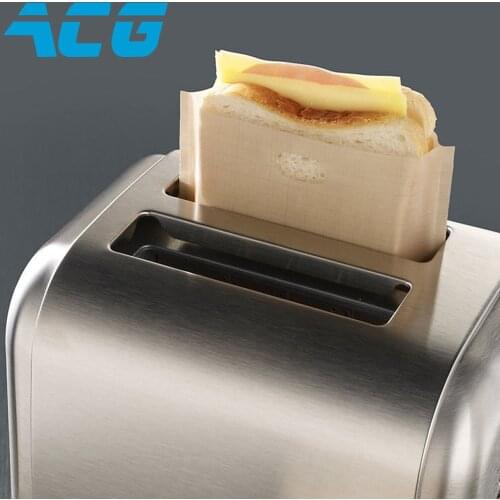 16*16.5CM Reusable Toaster Bag Non Stick Bread Sandwich Bags PTFE Coated Fiberglass Microwave Heating Pastry Tools