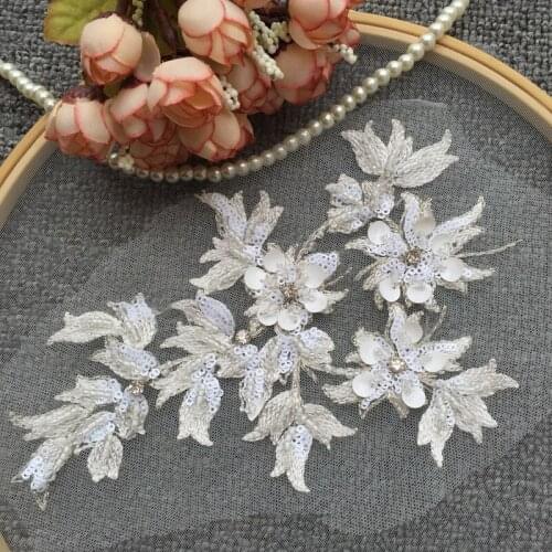 Sequins Pearls 3D Sewing-On patches For Clothing Fashion Girl Sticker On Clothes DIY Accessories