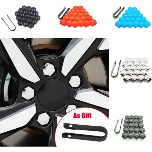 5colors 20pcs 17mm Car Wheel Nut Caps Auto Hub Screw Cover Bolt Rims Exterior Decoration Special Socket Protection Dust Proof