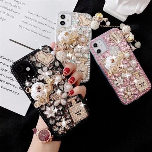 Jewelled Bling Rhinestone Glitter Phone Case For iPhone X XR XS Max 11 Pro Max Soft Silicone Diamond Cover 7Plus 8Plus 7P 8P 12