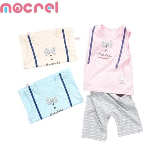 Children Suit Summer Two-Piece Of Childrens Wear Sleeveless Stripe Shorts Baby Clothes Newborn Girl And Boys Baby Sets Clothes