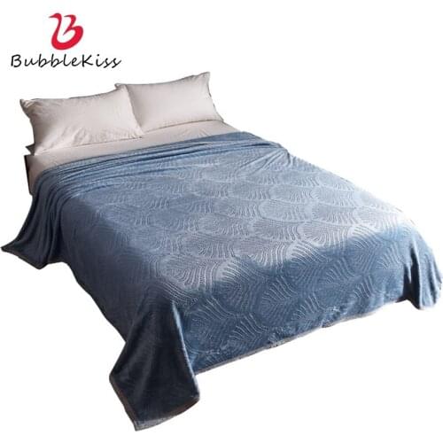 Bubble Kiss Double-Sided Fleece Throw Blankets Pure Color Embossing Plush Blanket For Beds Soft Warm Air Conditioning Blanket