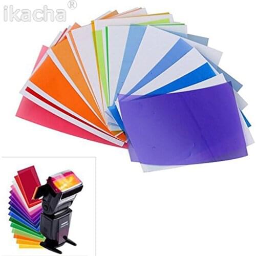 12 Pieces Color Card for Strobist Flash Gel Filter Color Balance with Rubber Band Diffuser Lighting For Canon Nikon SONY