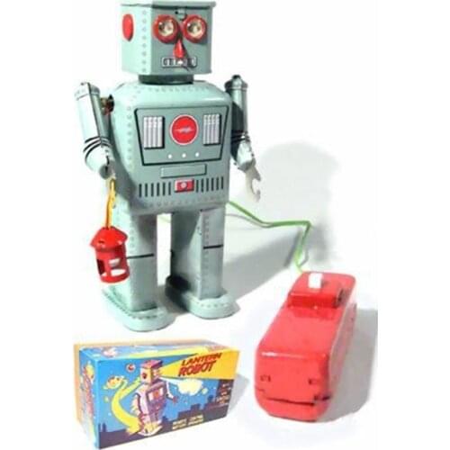 Classic Clockwork Wind Up robot Tin Toy Antique Style Wind Up Toys Robots iron Metal Models For Adult Kids Collectible Gift