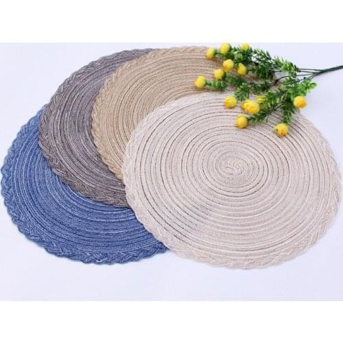 Round Cotton Braided Coasters NonslipTableware Pad Heat Insulation Pad Cup Plates Bowls Pan Mat Kitchen Table Decor Accessories