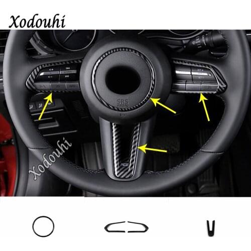 Car Body Cover Detector Styling ABS Steering Wheel Interior Kit Trim Frame Hoods Parts For Mazda CX-30 CX30 2020 2021